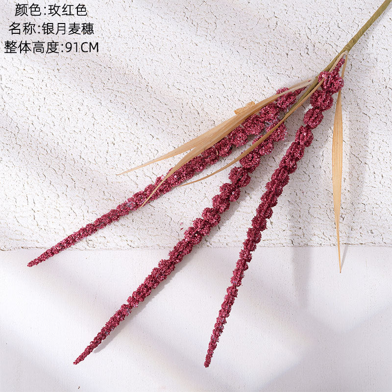 Realistic Wheat Spike Faux Flowers - Elegant Greenery for Wedding Decor, INS Style, Perfect for Home and Event Decorations - Model MW09103