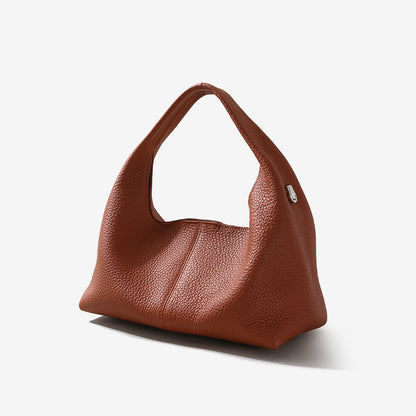Genuine Leather Women's Tote Bag Dumpling Design Spacious with Versatile Carrying Options for Work and Everyday Use