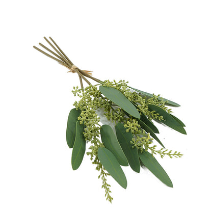 Nordic-Inspired Realistic Green Mini Eucalyptus Leaf Bundle - Perfect Home Décor Accent, Ideal for Floral Arrangements and Photography Props