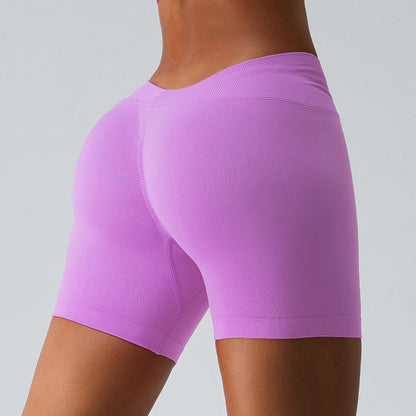 Seamless Women's V Waist Yoga Shorts Peach Lift Designs for a Sculpted Look for Workout and Casual Wear