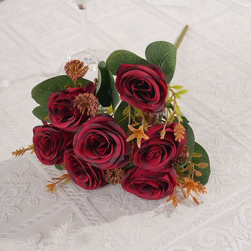 Luxurious European-Style Faux Floral Decoration: Elegant Table Centerpiece for Weddings and Home Decor - Perfect for Photography Props