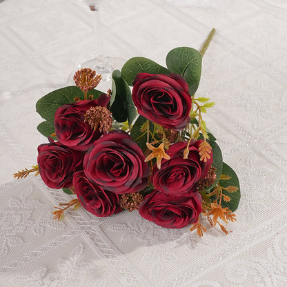 Luxurious European-Style Faux Floral Decoration: Elegant Table Centerpiece for Weddings and Home Decor - Perfect for Photography Props