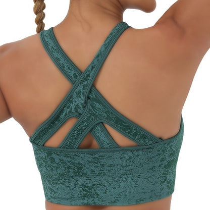 Fall Sports Bra Crossback Design with Wide Straps for Comfort and Support Ideal for Yoga Gym Workouts and Active Lifestyle