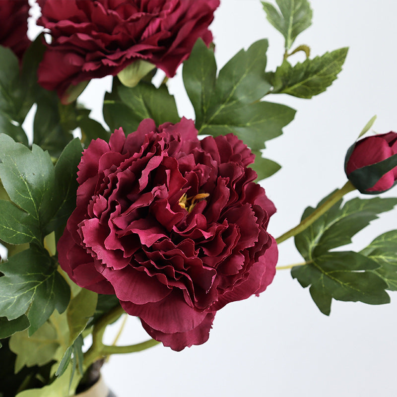 Elegant Silk Peony Artificial Flowers -  Quality Two-Headed Floral Arrangement for Home Décor, Living Room Accents, Wedding Decorations & Special Occasions