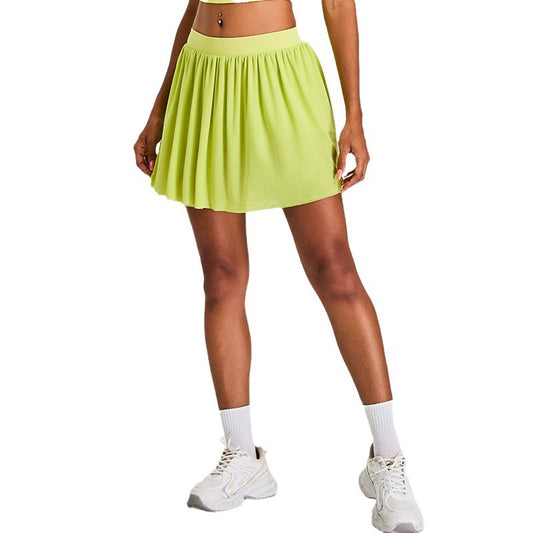 Women's Pleated A Line Tennis Skirt for Outdoor Fitness Yoga Workout Features Built In Shorts for Modesty and Comfort