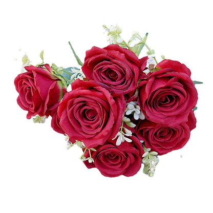 Stunning 7-Head Ice Snow Artificial Rose Bouquet - Perfect for Home Decor, Photography, Weddings, and Bridal Bouquets