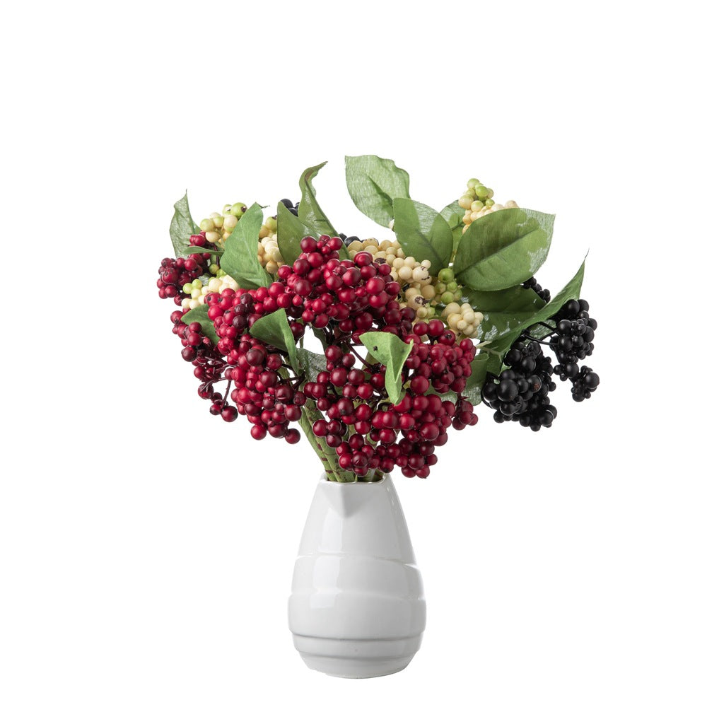 Realistic Faux Christmas Bean Stem with Berries – Perfect for Wedding and Home Decor – GF13792