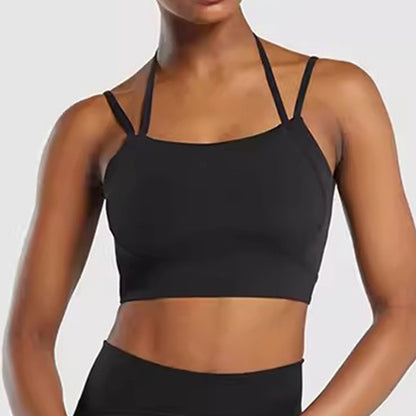 Chic Summer Yoga Top for Women High End Fitted Sports Bra with Built in Padding for Running and Exercise