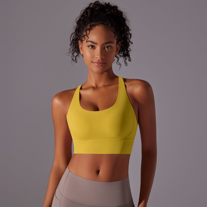 Seamless Sports Bra with Padded Cups Women's Yoga and Running Sleeveless Top for Comfort and Support