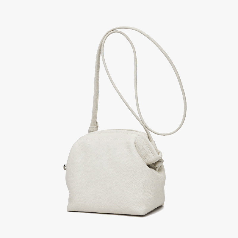 Chic and Cozy Fashion Minimalist Cloud Bag Genuine Leather Shell Bag for Women Shoulder and Crossbody Purse with Soft Touch