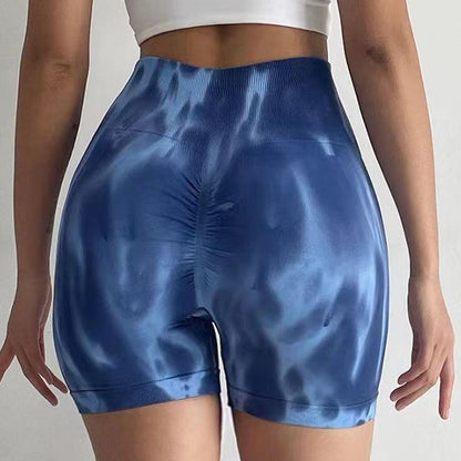 Seamless High Waisted Tie Dye Peach Butt Yoga Shorts for Women Quick Dry Workout Leggings Ideal for Training and Fitness