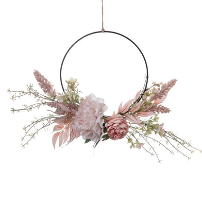 Charming Peony Half-Ring Wall Decor - Lifelike Floral Wedding Bouquet and Home Accent for Stunning Celebrations (CF01121)