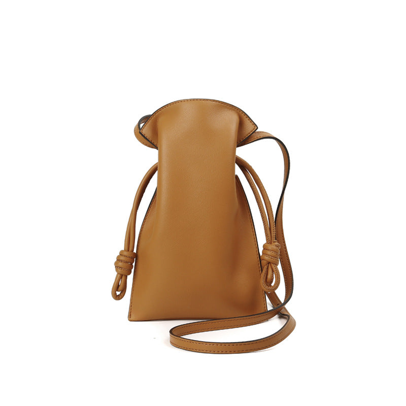 Women's Drawstring Bucket Bag Versatile Leather Shoulder and Crossbody Purse Chic Minimalist Design for Fashion Forward Women