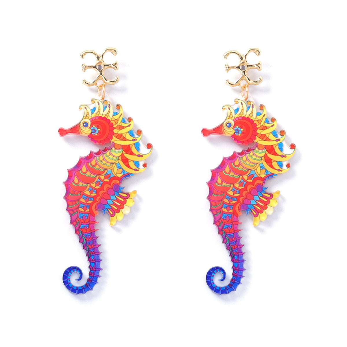 Unique Ocean-Inspired Acrylic Animal Earrings - Perfect for Casual Getaways and Beach Vacations
