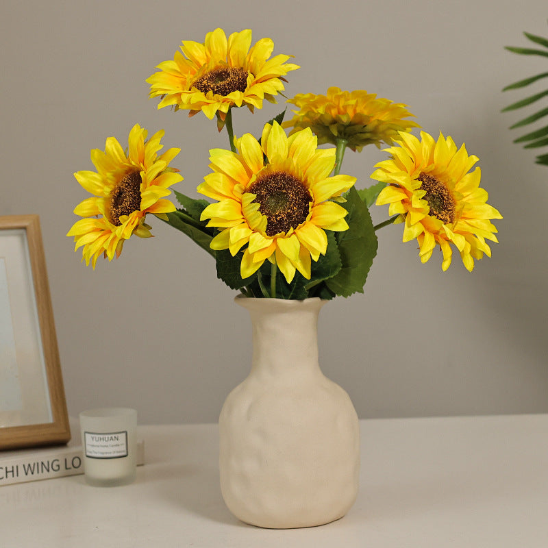 Lifelike Sunflower Artificial Flower Bouquet - Perfect Indoor Decoration for Homes, Hotels, and Events