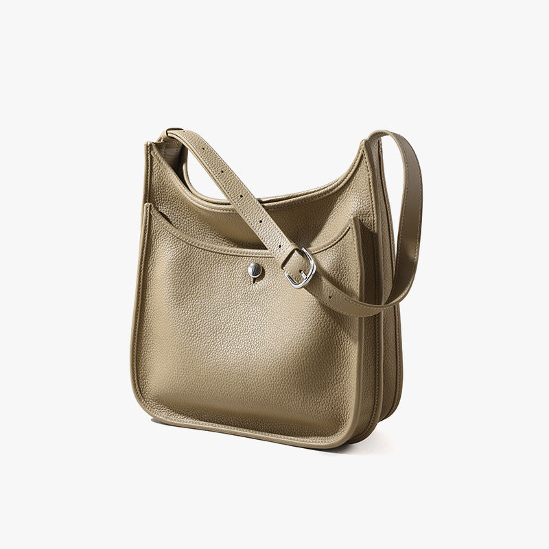 Genuine Leather Tote Bag Large Capacity Work Commute Crossbody Bag for Women Versatile Shoulder Bag with Classic Elegance