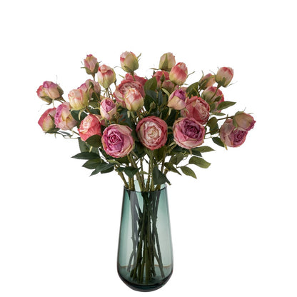 Stunning Double-Headed Focused Edge Rose Branch - Realistic Faux Flowers for Home Décor and Wedding Celebrations - Perfect for INS Trendy Aesthetic - MW52001