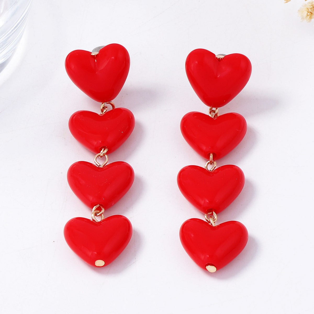 Elegant Heart-Shaped Long Tassel Earrings in Luxe Red for Valentine's Day - Versatile, Stylish, and Perfect for Any Occasion