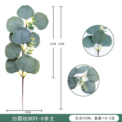 Realistic Faux Eucalyptus Fruit Stem - Short Money Leaf Branch, Perfect for DIY Home Decor and Artificial Plant Arrangements