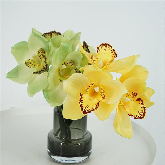 Quality Moisture-Resistant Orchid Bouquet - Realistic Artificial Floral Arrangement for Home Decor, Table Centerpiece, Wedding Decorations, and Bridal Bouquets