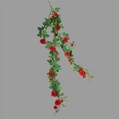 Stunning Faux Floral Decoration for Weddings – Triple Rose Vine Artificial Flowers for Elegant Event and Living Room Ceiling Decor