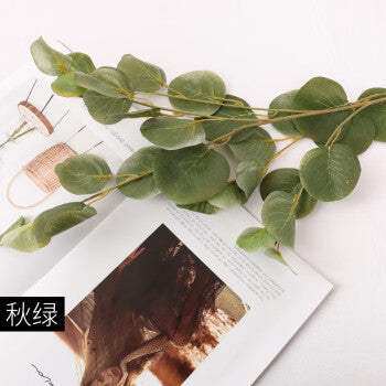 Realistic Eucalyptus Leaves and Apple Leaf Stem – Perfect for Wedding Decor, Floral Arrangements, and Home Greenery Accent