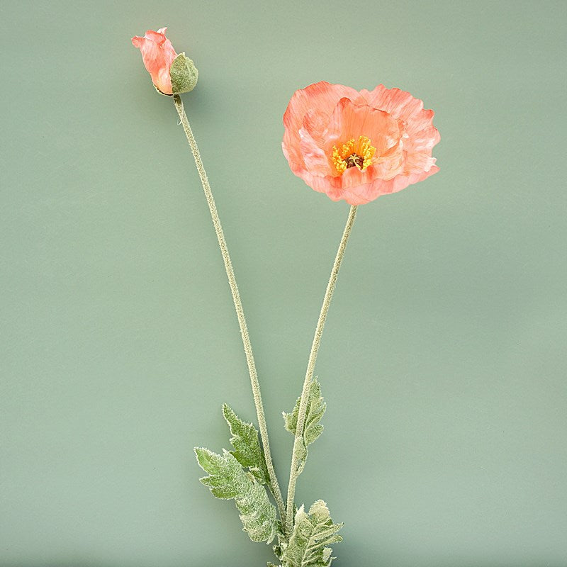 Vibrant Icelandic Poppy Single Stem Artificial Flower – Perfect for Weddings, Home Decor, and Floral Arrangements