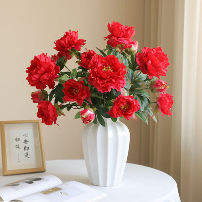 High-Quality 3-Head Artificial Peony Flowers – Perfect for Home Décor, Gardening, and Stunning Floral Arrangements