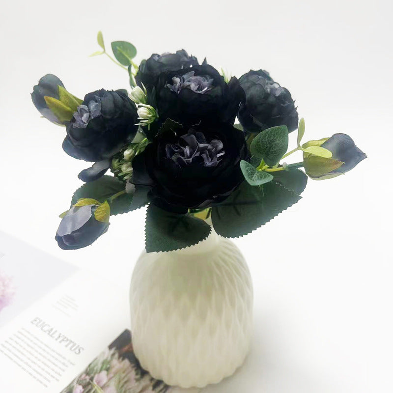 Realistic Black Peony Flowers - Perfect for Halloween Floral Arrangements and Festive Decor, Eternal Roses for Spooktacular Celebrations