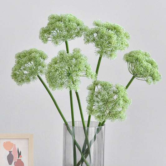 Realistic Lace Flower Decoration - Modern Minimalist Faux Onion Dandelion Arrangement for Weddings and Events - Perfect for Home Decor and Stylish Floral Displays