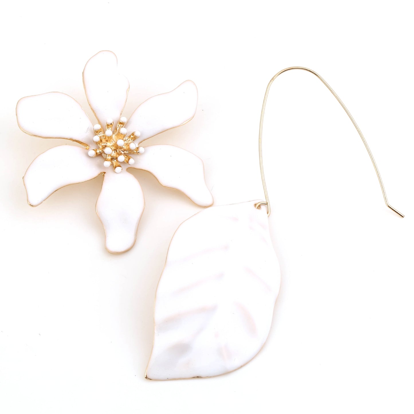 Trendy Oversized Floral and Leaf Drop Earrings with Sparkling Rhinestones – Chic & Versatile Earrings Inspired by High-End Fashion