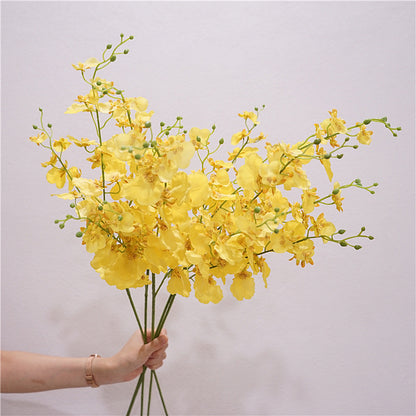 Luxury Touch Realistic Moisture-Resistant Dancing Orchid Artificial Flower Decoration - Perfect for Weddings, Home Decor, and Photography Props