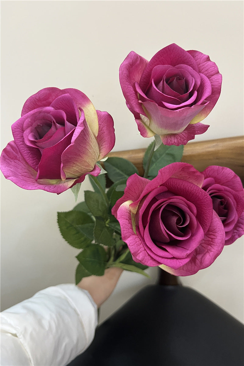 Luxury Touch Moisturizing Rose Single Stem Decoration - Elegant Diana Minimalist Fresh Desktop Ornament for Weddings & Floral Arrangements