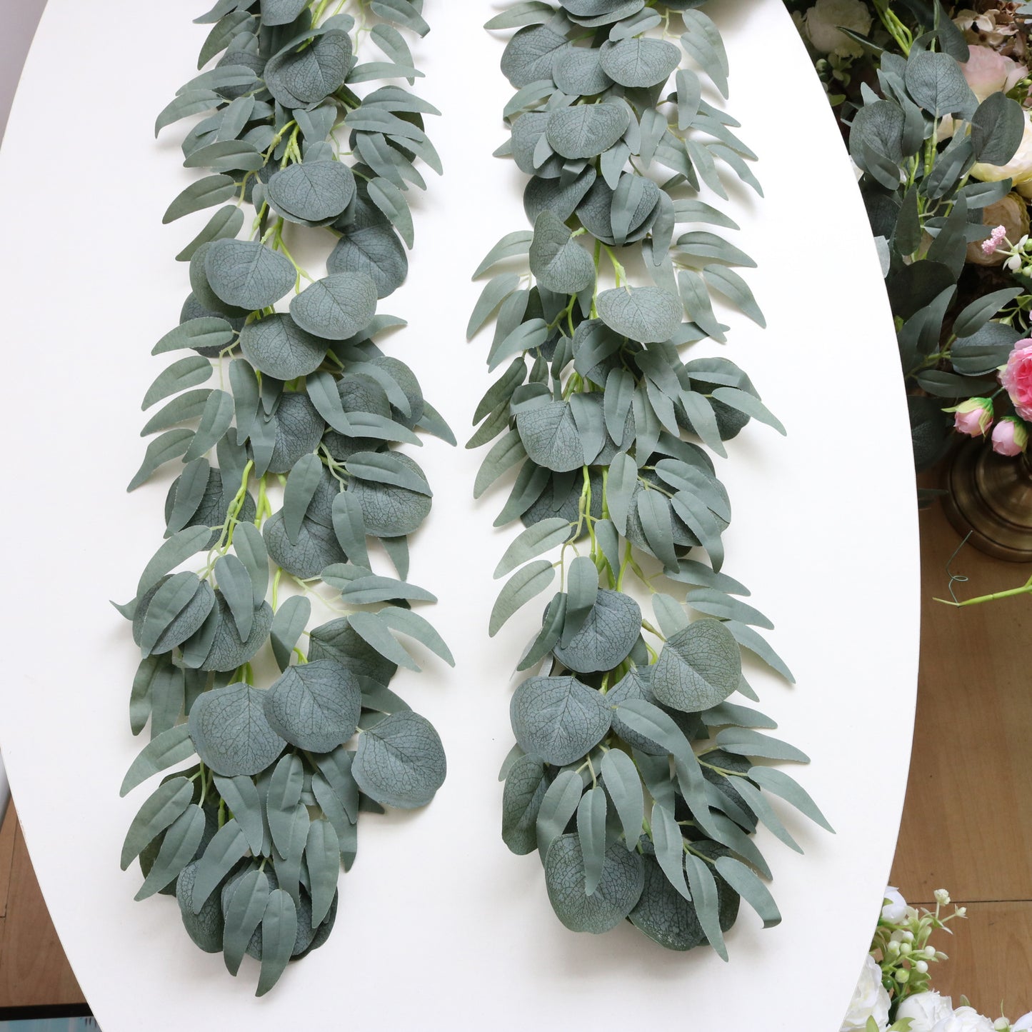 Realistic Eucalyptus Vine Garland for Wedding Decoration – Lifelike Eucalyptus Leaves and Green Ivy Vines for Stunning Floral Arrangements