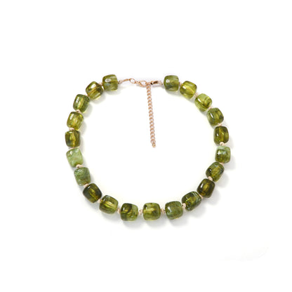 Stylish Minimalist Geometric Resin Beaded Square Necklace for Women - Elegant Choker-Style Chain for Effortless Everyday Chic