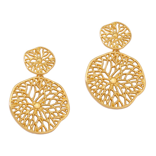 Stylish Vintage-Inspired Hollow Metal Geometric Circle Drop Earrings for Women - Unique Creative Design Perfect for Any Occasion