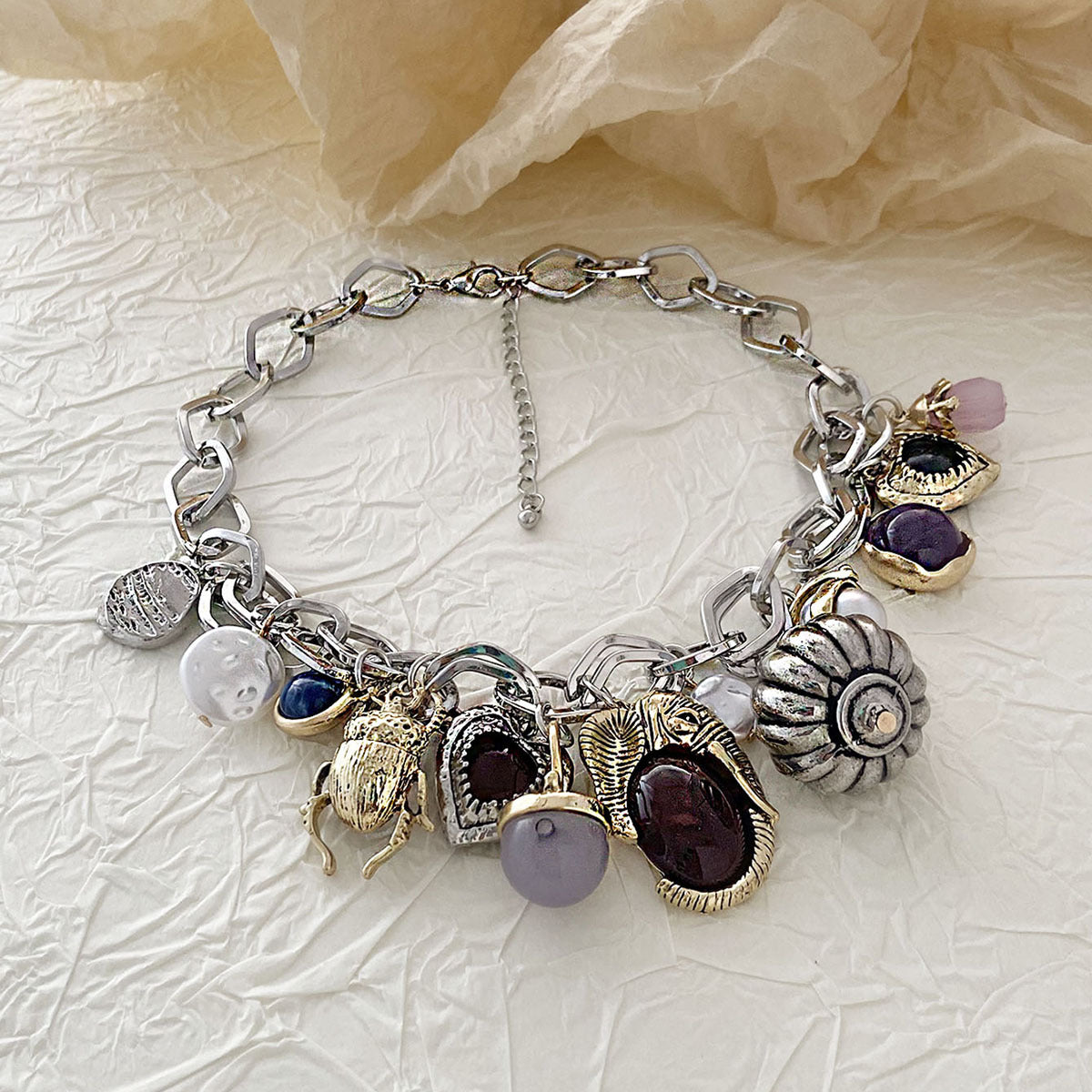 ZA Casual Luxury Vintage-Inspired Fashionable Pendant Chain Necklaces – Versatile and Artistic Jewelry for Women