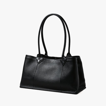 Spacious Grain Leather Tote Bag for Women Commuter Handbag with High End Feel Versatile Shoulder Bag for Daily Use