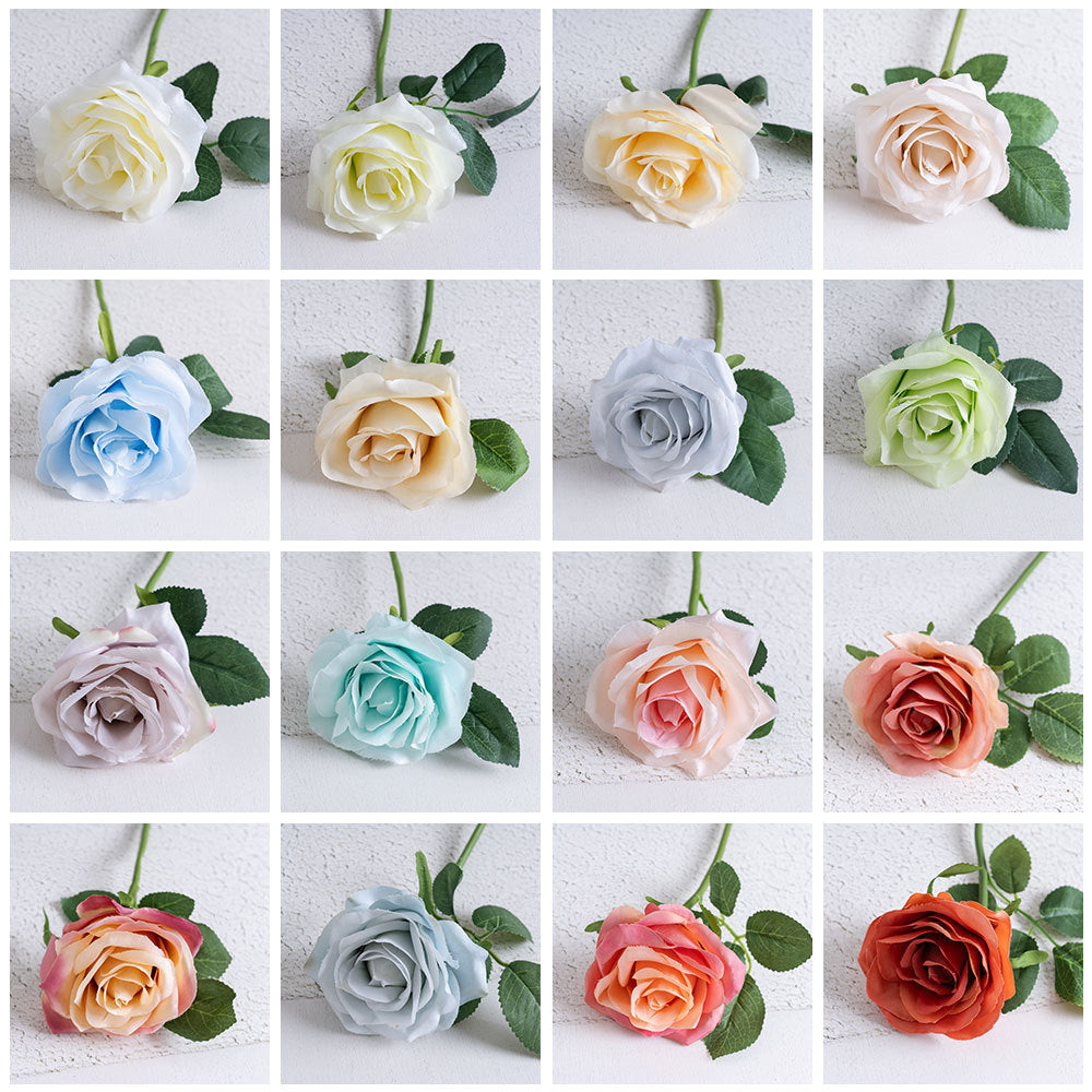 Elegant AI Qinger Single Stem Artificial Rose - Perfect for Home Decor, Weddings, and Gifts - Lifelike Greenery Ornament PJ1001