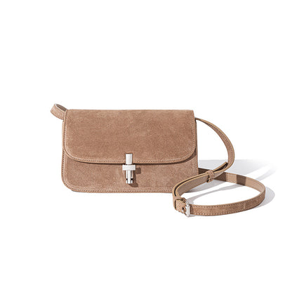 Luxury Suede Shoulder Bag for Fall and Winter Unique Design Crossbody Bag High Quality Real Leather Women's Handbag