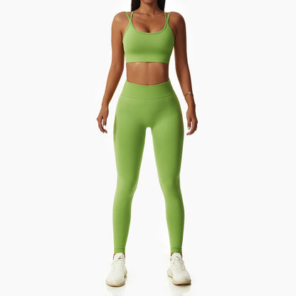 Seamless Women's Yoga Set Tummy Control Leggings Drawstring Sports Bra and Lift Enhancing Shorts for Comfort and Style