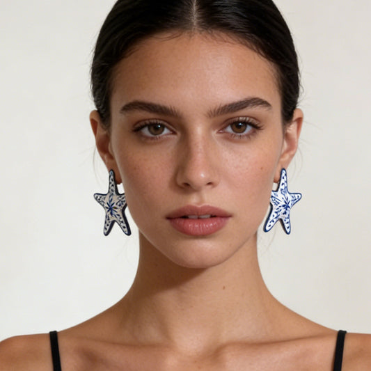 Elegant Lightweight Colored Enamel Alloy Star-Shaped Stud Earrings for Women - Versatile, Chic, and Perfect for Any Occasion