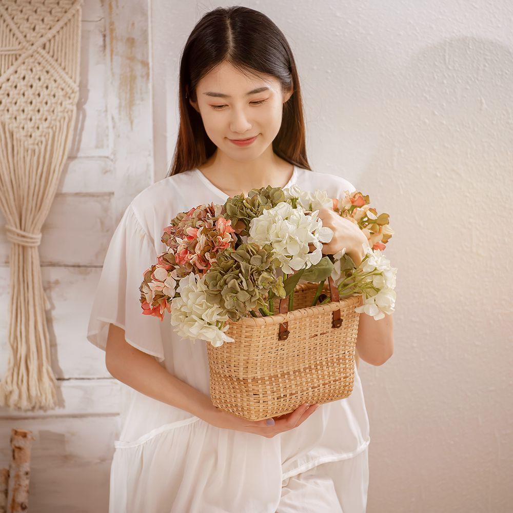 Stunning Decorative Cage with Hydrangea Faux Flowers - Lifelike Green Plants for Weddings, Events & Home Décor | INS Craft YC1022