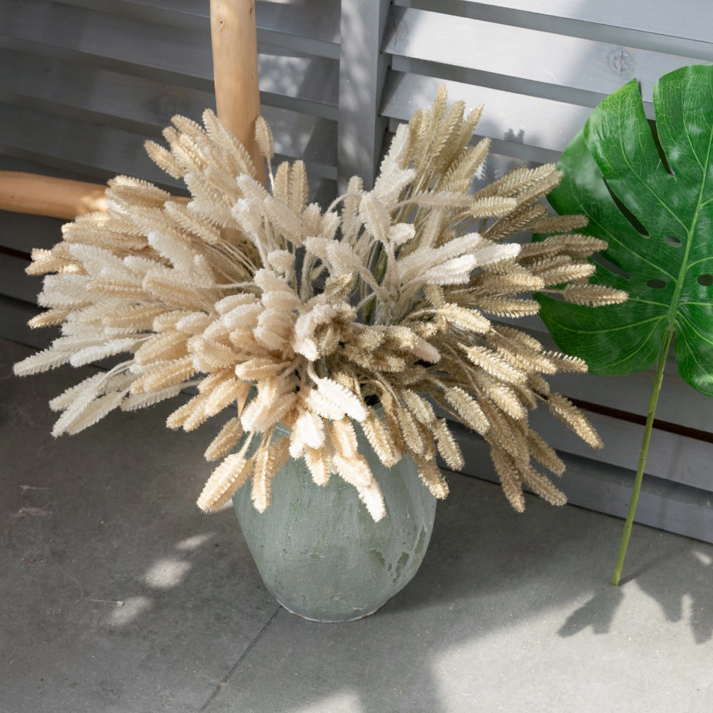 Stunning INS-Style Faux Flower Bouquet with 5 Dogtail Grasses - Perfect for Home Decor, Weddings, and Celebrations | MW85007