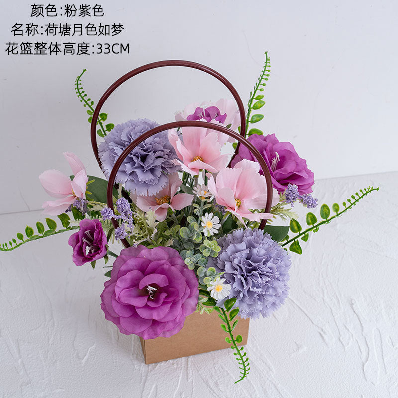 Dreamy Lotus Pond-Themed Bouquet Set – Realistic Flower Decor for Weddings, Handcrafted Bridal Bouquets & Elegant Wall Decorations | CF01464