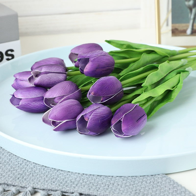 Realistic Mini PU Tulip | Artificial Faux Flowers for Home Decor and Wedding Celebrations - Long-lasting and Maintenance-free