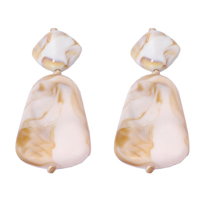 Stylish and Unique Irregular Geometric Gradient Color Beaded Necklace and Earring Set for Women – Perfect for Any Occasion!