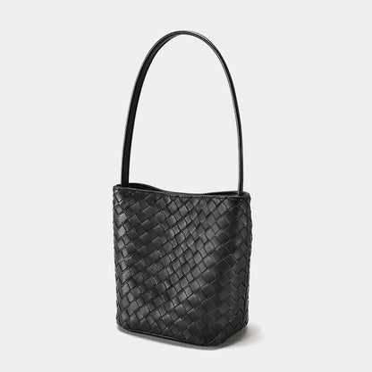 Handcrafted Vintage Bohemian Bucket Bag Chic Korean Style High End Genuine Leather Shoulder Tote for Commuters