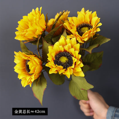 Stunning Sunflower Silk Flower Arrangement - Perfect for Living Room, Rustic Home Decor, and Hotel Decoration - Vibrant Artificial Flowers in Elegant Vase