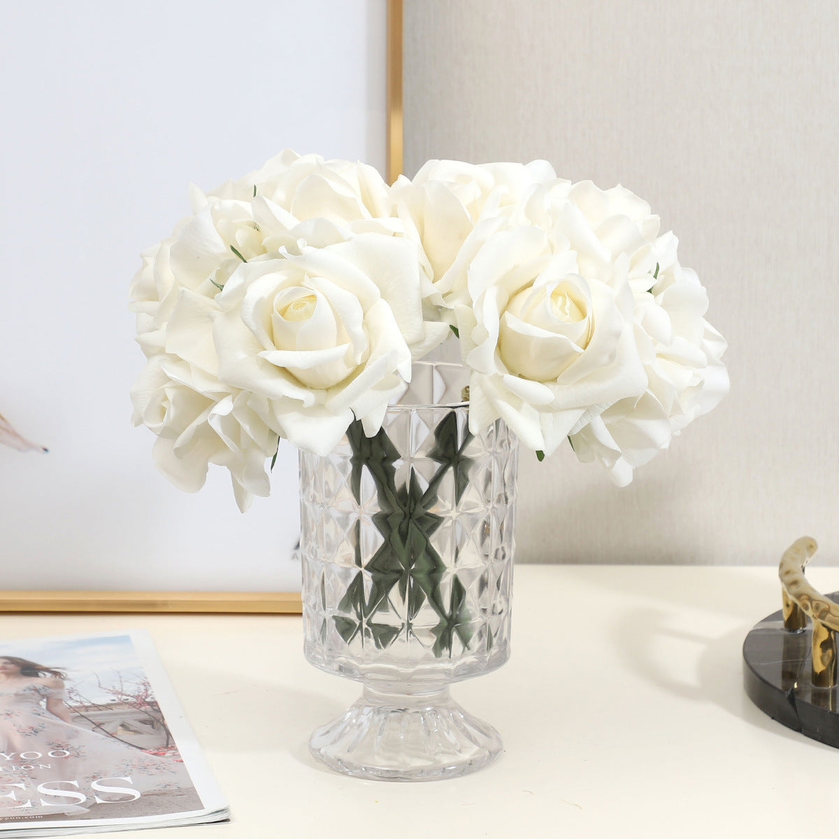 Luxurious Touch  Moisturizing Artificial Rose Flowers - Perfect Home Décor for Windows, Photography Props, and Stylish Arrangements